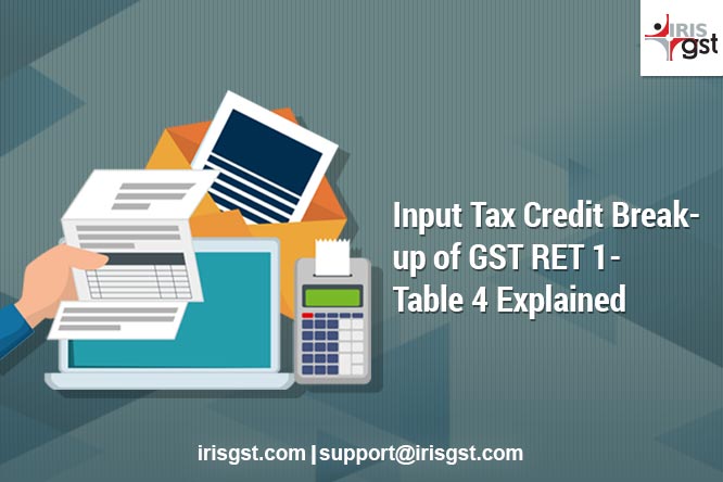 Input Tax Credit Breakup of GST RET1
