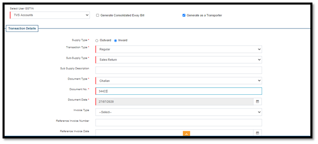 Godown Location Transaction Details