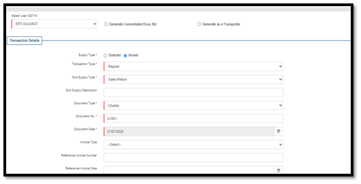 Transporter Location Transaction Details