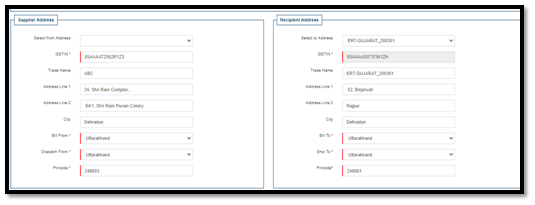 Transporter Location Supplier Address